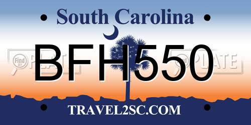 BFH550 South Carolina License Plate
