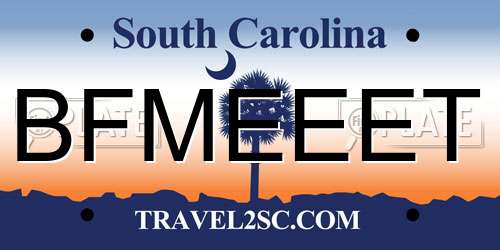 BFMEEET South Carolina License Plate