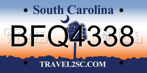 BFQ4338 South Carolina License Plate