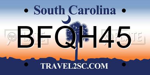 BFQH45 South Carolina License Plate