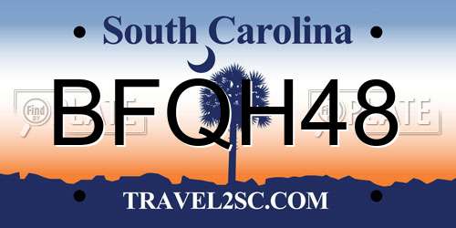 BFQH48 South Carolina License Plate