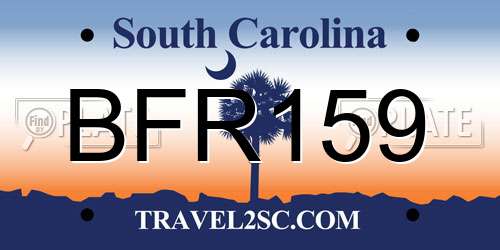 BFR159 South Carolina License Plate