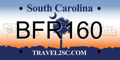 BFR160 South Carolina License Plate