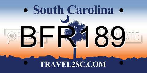BFR189 South Carolina License Plate
