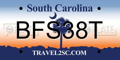 BFS38T South Carolina License Plate