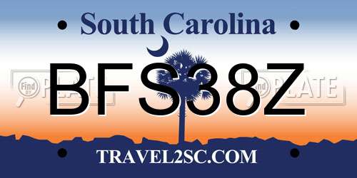 BFS38Z South Carolina License Plate