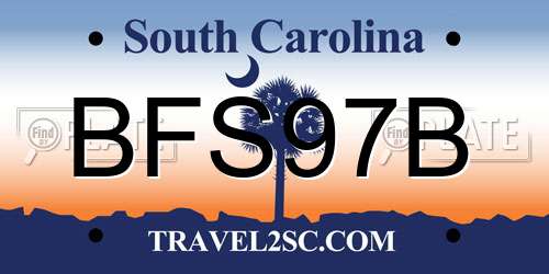 BFS97B South Carolina License Plate
