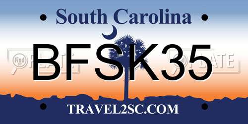 BFSK35 South Carolina License Plate