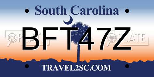 BFT47Z South Carolina License Plate