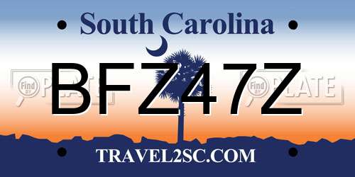 BFZ47Z South Carolina License Plate
