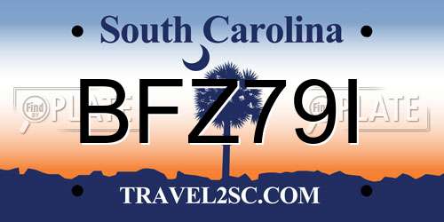 BFZ79I South Carolina License Plate