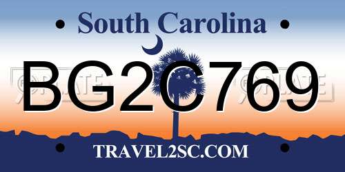 BG2C769 South Carolina License Plate
