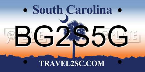 BG2S5G South Carolina License Plate