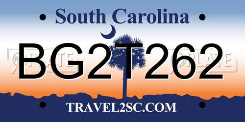 BG2T262 South Carolina License Plate