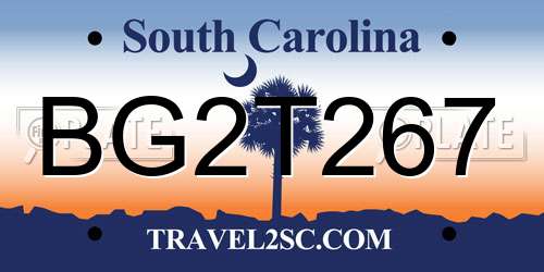BG2T267 South Carolina License Plate
