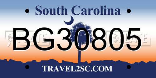 BG30805 South Carolina License Plate