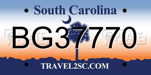 BG37770 South Carolina License Plate