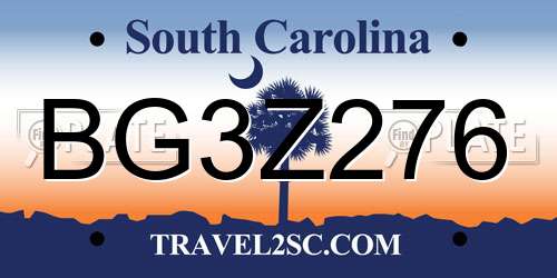 BG3Z276 South Carolina License Plate