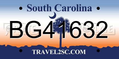 BG41632 South Carolina License Plate