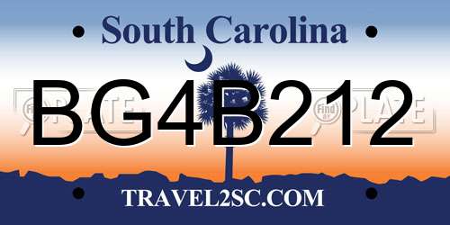 BG4B212 South Carolina License Plate
