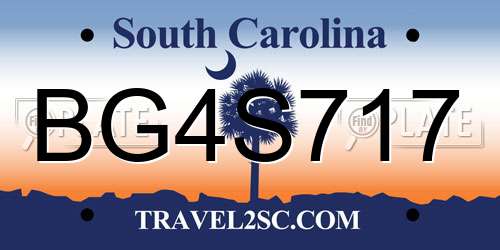 BG4S717 South Carolina License Plate