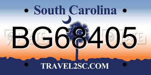 BG68405 South Carolina License Plate