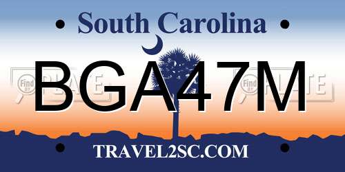 BGA47M South Carolina License Plate