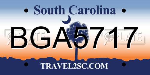 BGA5717 South Carolina License Plate