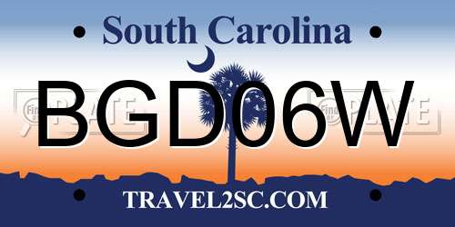 BGD06W South Carolina License Plate