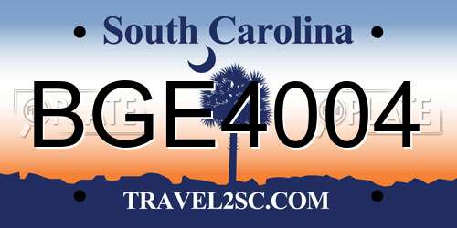 BGE4004 South Carolina License Plate