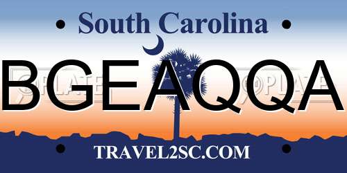 BGEAQQA South Carolina License Plate