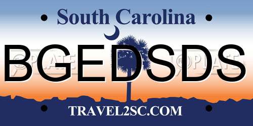 BGEDSDS South Carolina License Plate