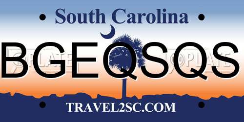 BGEQSQS South Carolina License Plate