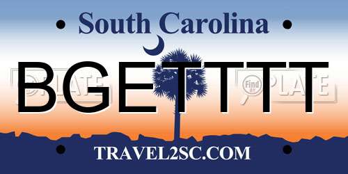 BGETTTT South Carolina License Plate