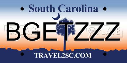 BGETZZZ South Carolina License Plate