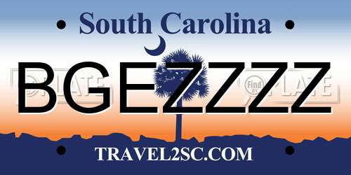 BGEZZZZ South Carolina License Plate