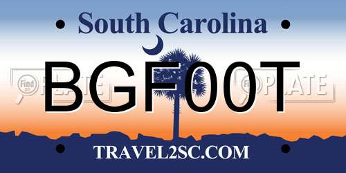 BGF00T South Carolina License Plate