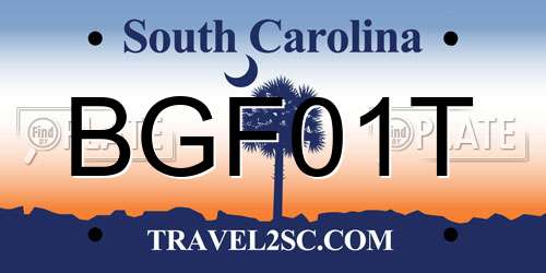 BGF01T South Carolina License Plate
