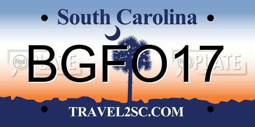 BGFO17 South Carolina License Plate