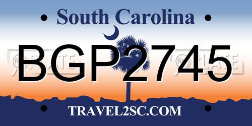 BGP2745 South Carolina License Plate