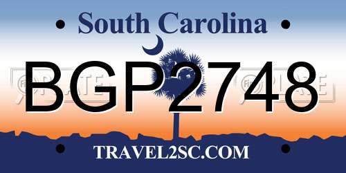 BGP2748 South Carolina License Plate