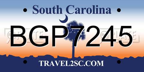 BGP7245 South Carolina License Plate