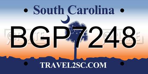 BGP7248 South Carolina License Plate