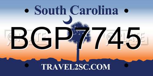 BGP7745 South Carolina License Plate