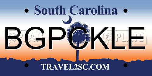 BGPCKLE South Carolina License Plate