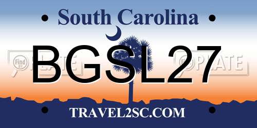 BGSL27 South Carolina License Plate