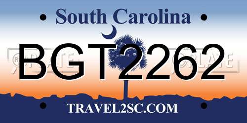BGT2262 South Carolina License Plate