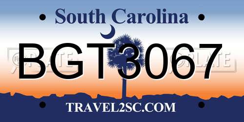 BGT3067 South Carolina License Plate