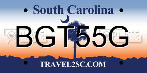 BGT55G South Carolina License Plate