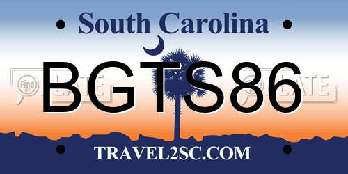 BGTS86 South Carolina License Plate
